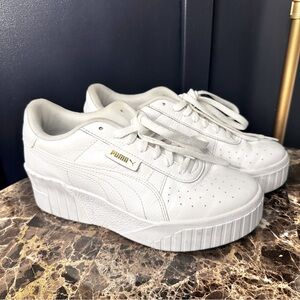 Puma Cali Wedge White Platform Sneakers 9